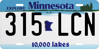 MN license plate 315LCN