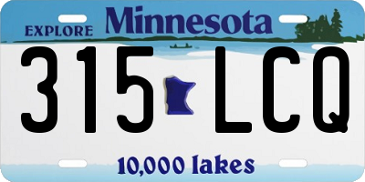 MN license plate 315LCQ