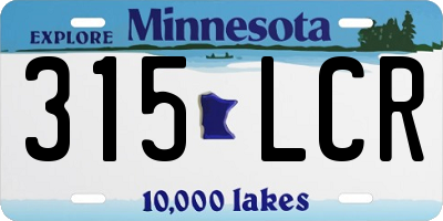 MN license plate 315LCR