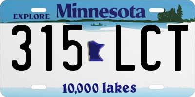 MN license plate 315LCT