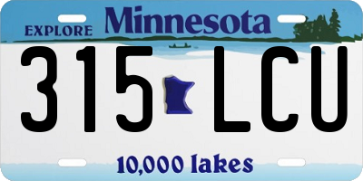 MN license plate 315LCU