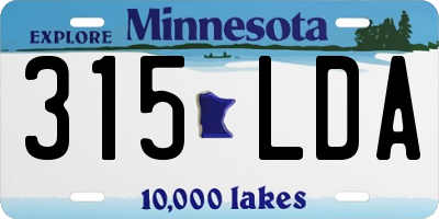MN license plate 315LDA