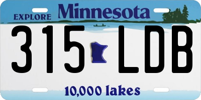 MN license plate 315LDB
