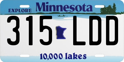 MN license plate 315LDD