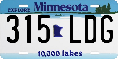 MN license plate 315LDG