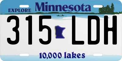MN license plate 315LDH