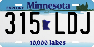 MN license plate 315LDJ