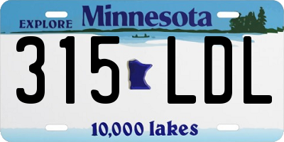 MN license plate 315LDL
