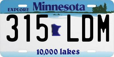 MN license plate 315LDM