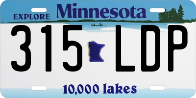 MN license plate 315LDP