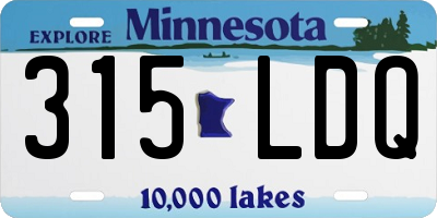 MN license plate 315LDQ