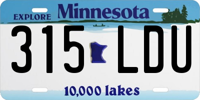 MN license plate 315LDU