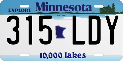 MN license plate 315LDY