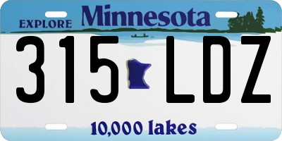 MN license plate 315LDZ