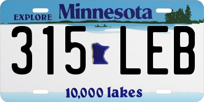 MN license plate 315LEB