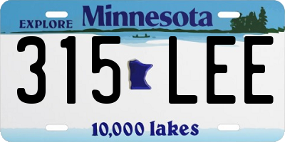 MN license plate 315LEE