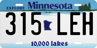 MN license plate 315LEH