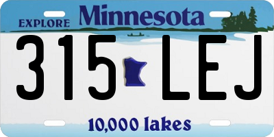 MN license plate 315LEJ