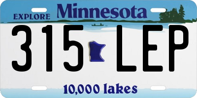 MN license plate 315LEP