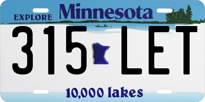 MN license plate 315LET