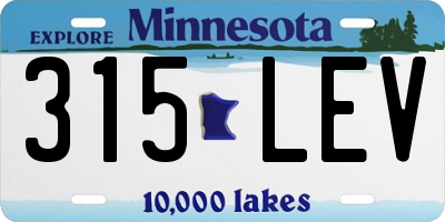 MN license plate 315LEV