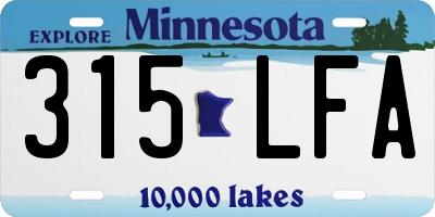 MN license plate 315LFA