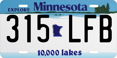 MN license plate 315LFB
