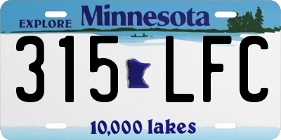 MN license plate 315LFC