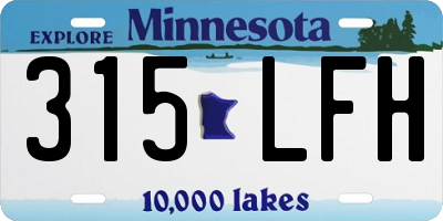 MN license plate 315LFH