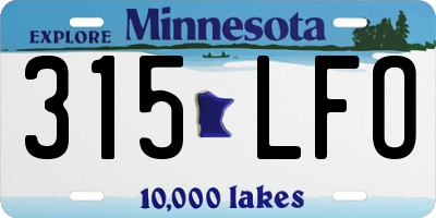 MN license plate 315LFO