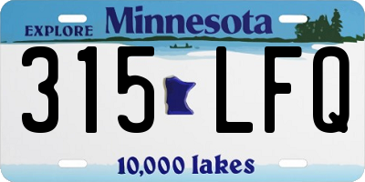 MN license plate 315LFQ