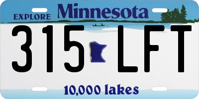 MN license plate 315LFT