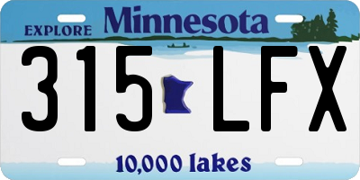 MN license plate 315LFX