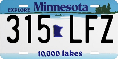 MN license plate 315LFZ