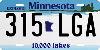 MN license plate 315LGA