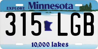 MN license plate 315LGB