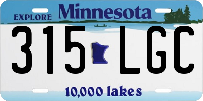 MN license plate 315LGC