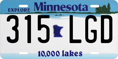 MN license plate 315LGD