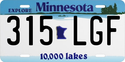 MN license plate 315LGF