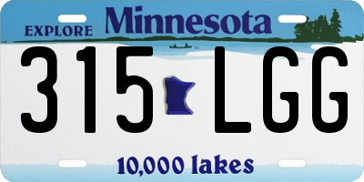 MN license plate 315LGG