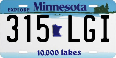 MN license plate 315LGI