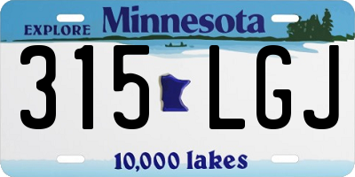 MN license plate 315LGJ