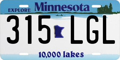 MN license plate 315LGL