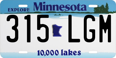 MN license plate 315LGM