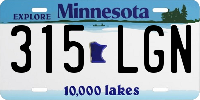 MN license plate 315LGN