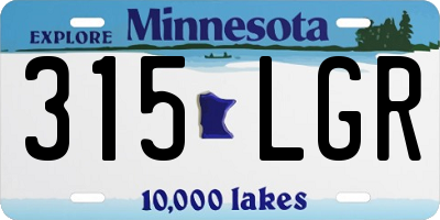 MN license plate 315LGR