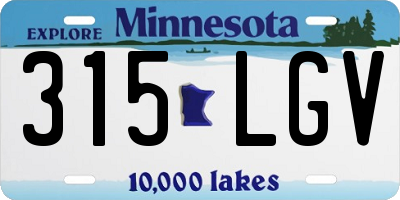 MN license plate 315LGV