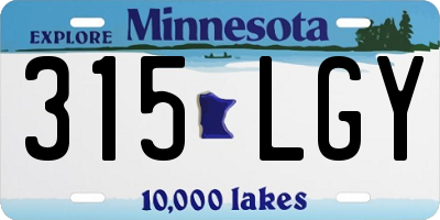 MN license plate 315LGY