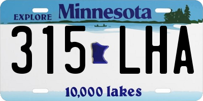 MN license plate 315LHA