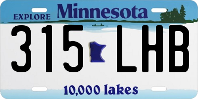 MN license plate 315LHB